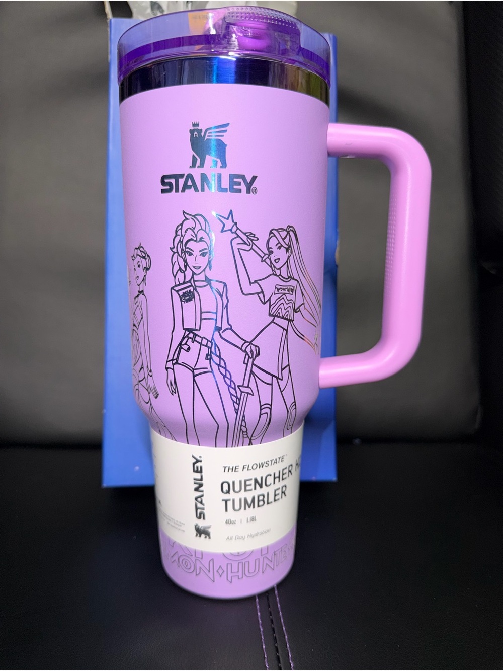 40oz tumbler with custom K-pop demon hunter laser print